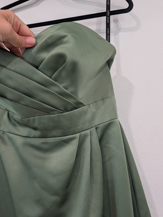 Alfred Angelo Clover Green Strapless Evening Gown Size 10 - Picture 6 of 8